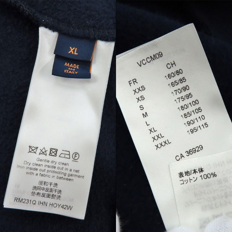 Louis Vuitton Taffetaje Logo Sweatshirt Crew-neck XL Navy- Cotton Tops