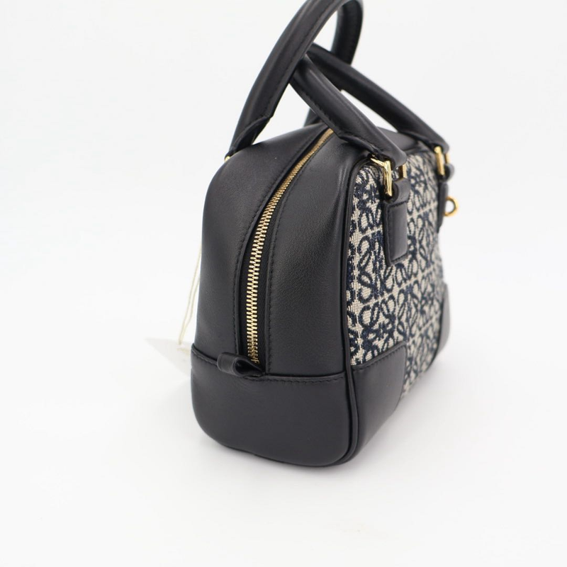 Loewe Amazona 16 Navy Black Gold Hardware A039n21x03 Calf Anagram Jacquard