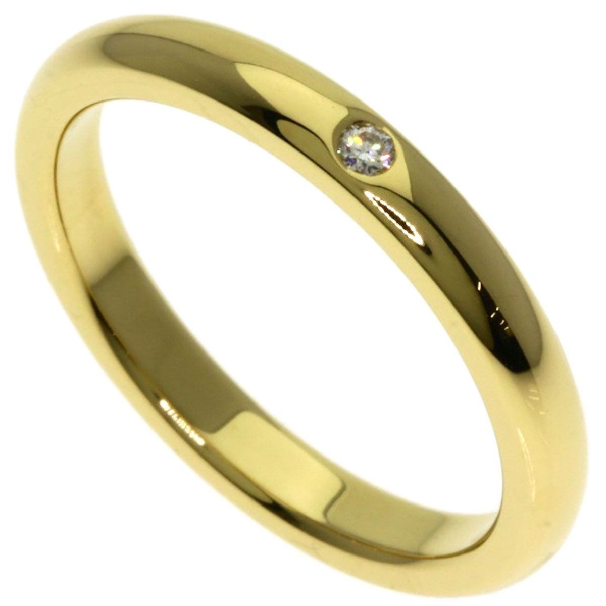 Tiffany & Co Stacking Band Diamond Ring 18k Yellow Gold