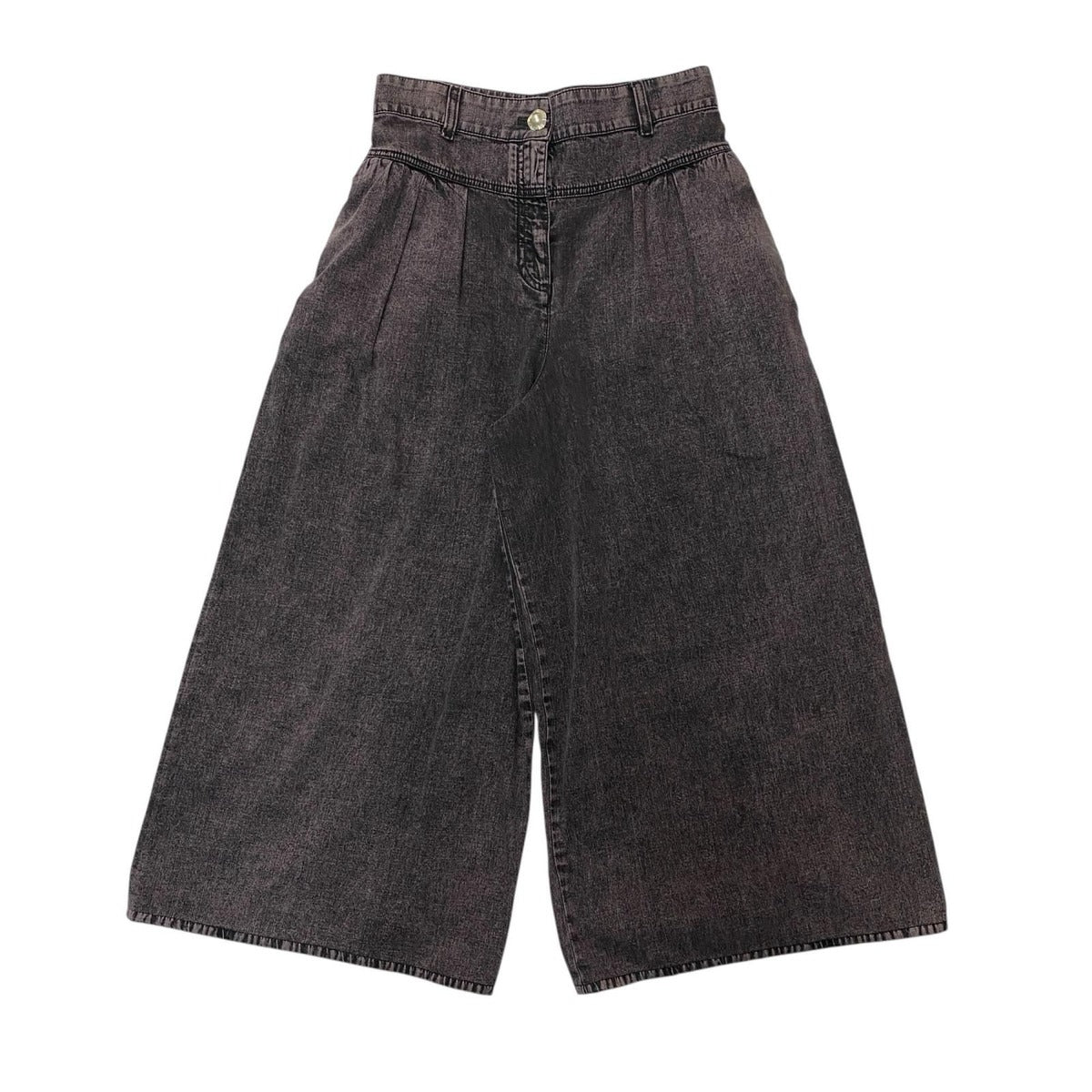 Chanel Denim Wide Pants 40 CC Logo