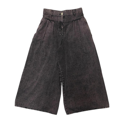 Chanel Denim Wide Pants 40 CC Logo