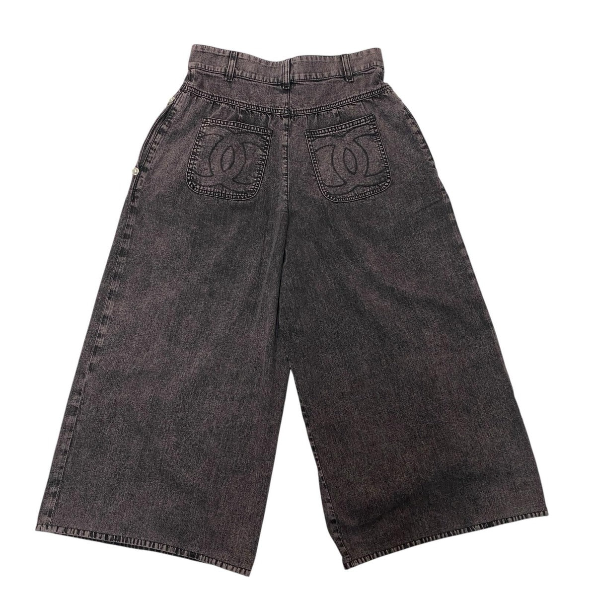Chanel Denim Wide Pants 40 CC Logo — view 2