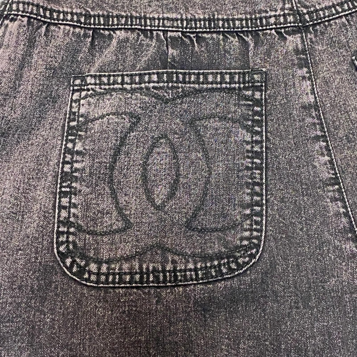 Chanel Denim Wide Pants 40 CC Logo — view 3