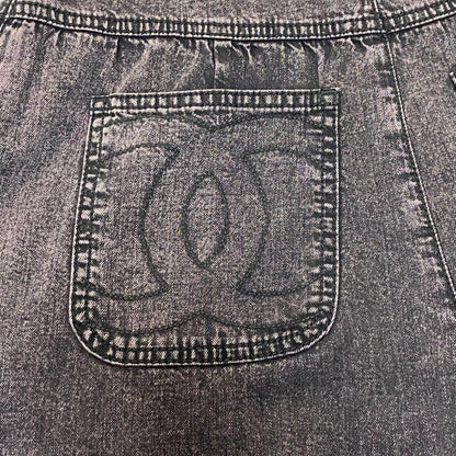 Chanel Denim Wide Pants 40 CC Logo — view 3
