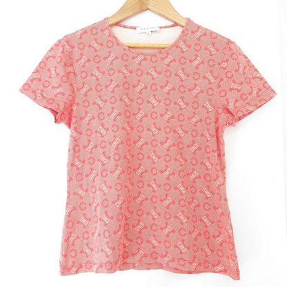 Celine Monogram Logo Short Sleeve T-Shirt L Size Pink