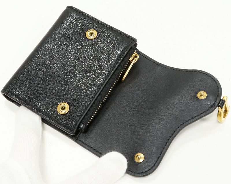 Dior Trifold Wallet With Coin Purse Bifold Wallet Saddle Lotus Wallet In