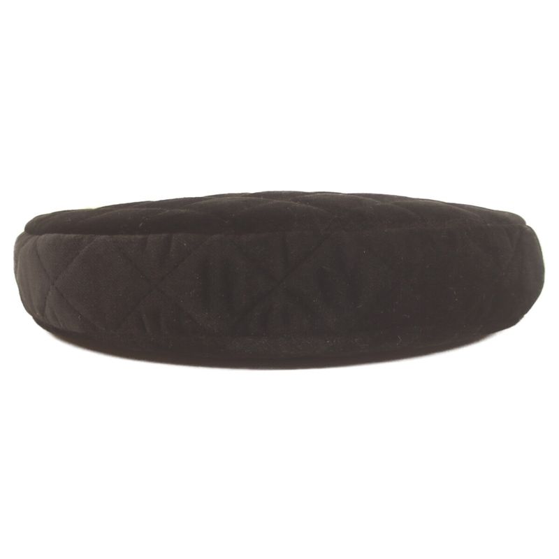 Chanel 24 Years Gift Black Velour Half Moon Chen Shoulder Bag Black Women