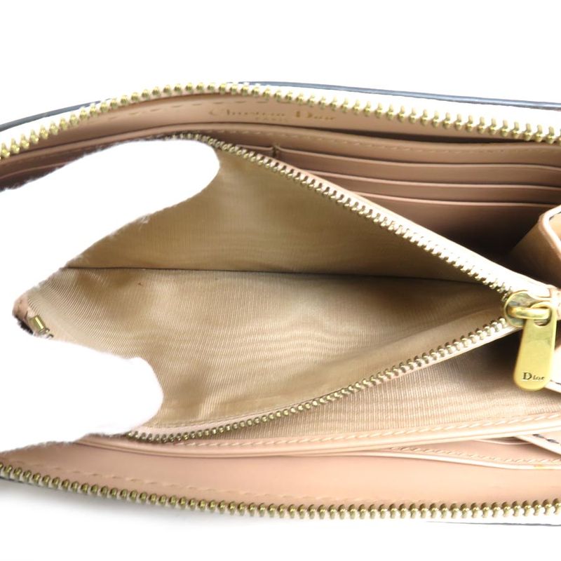 Christian DIOR Round Zipper Long Wallet