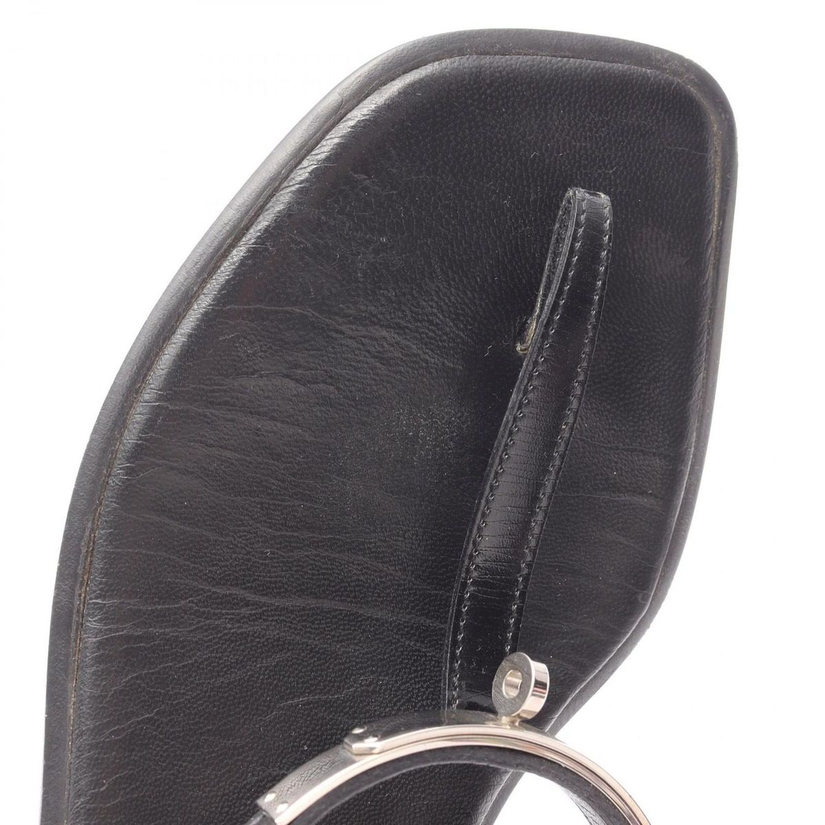 Hermes Sandals Kelly Black Leather — view 11