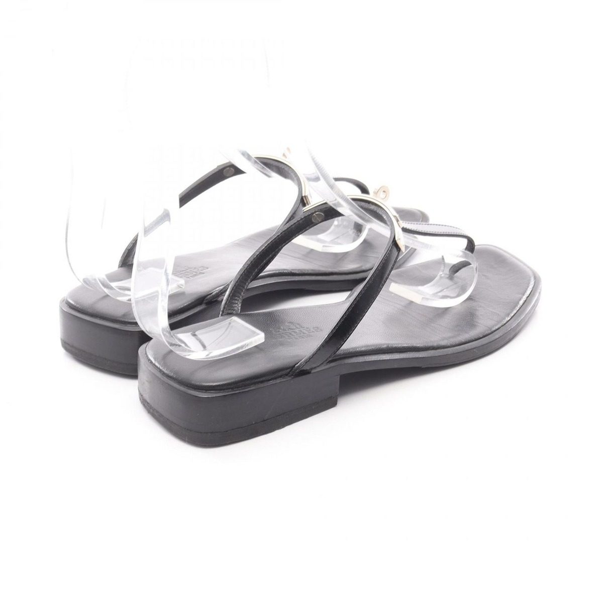 Hermes Sandals Kelly Black Leather — view 2