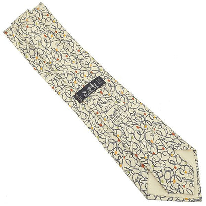 Hermes Necktie All Over Pattern 9cm (3.54in) Silk Beige Graffiti [box