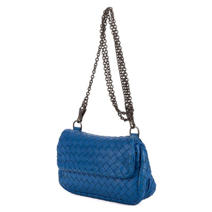 Bottega Veneta Olympia Blue Intrecciato Leather A