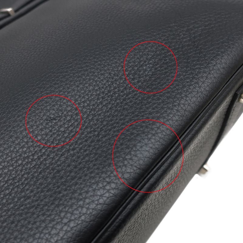 Hermes Handbag Birkin 35 Togo Black Matte Silver Hardware Black D Engraved