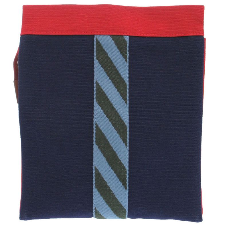 Hermes Gimetto Jumping High Case 456116 Clutch Bag Canvas/cotton Navy Blue 1032