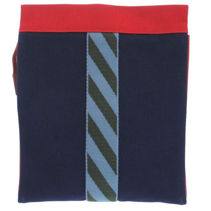 Hermes Gimetto Jumping High Case 456116 Clutch Bag Canvas/cotton Navy Blue 1032