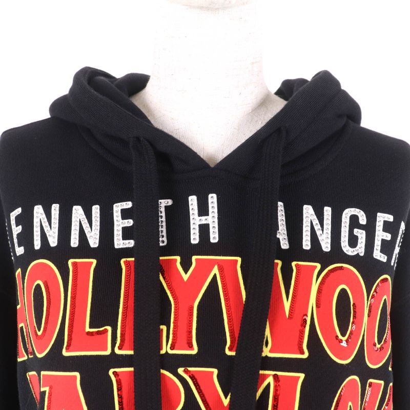 Gucci 22AW 688197 100% Cotton Hollywood Babylon Cropped Hoodie With Rhinestones