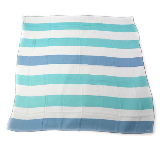 Hermes 100% Silk Muslin With Logo Large Chiffon Scarf/shawl Multicolor With Box