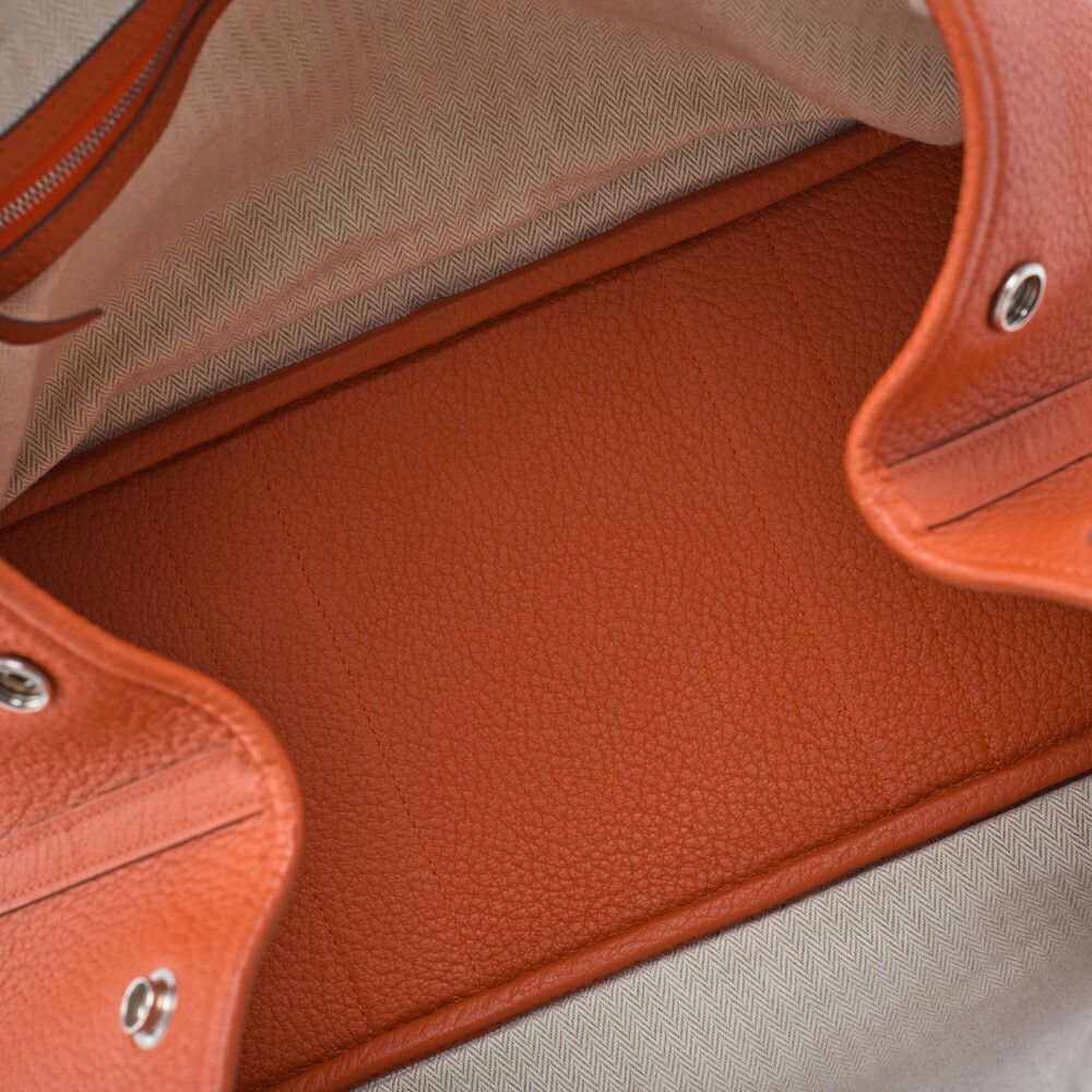 Hermes Garden Party PM Handbag Negonda Capucines Capucine Silver Hardware