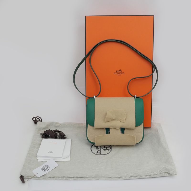 Hermes Constance Mini Miroire Vermoyen Lacquer W Engraved Shoulder Bag