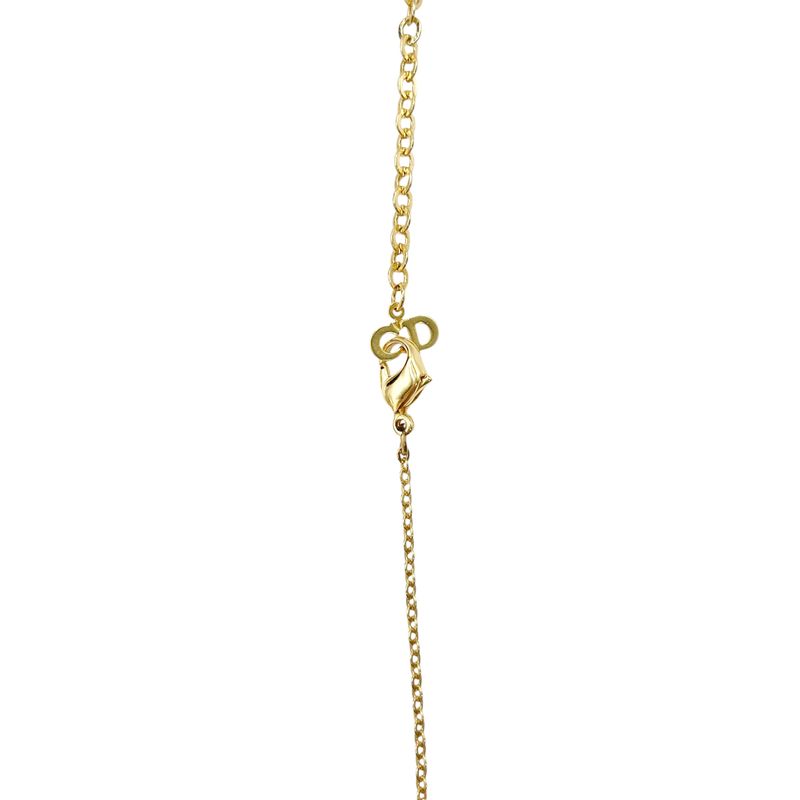 Christian DIOR Necklace Metal Plated Metal Plated Chain Gold