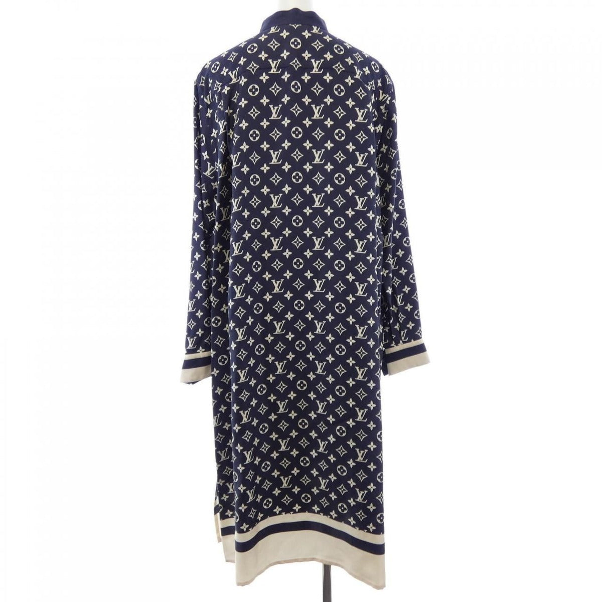 Louis Vuitton Striped Accent Monogram Shirt Dress — view 2