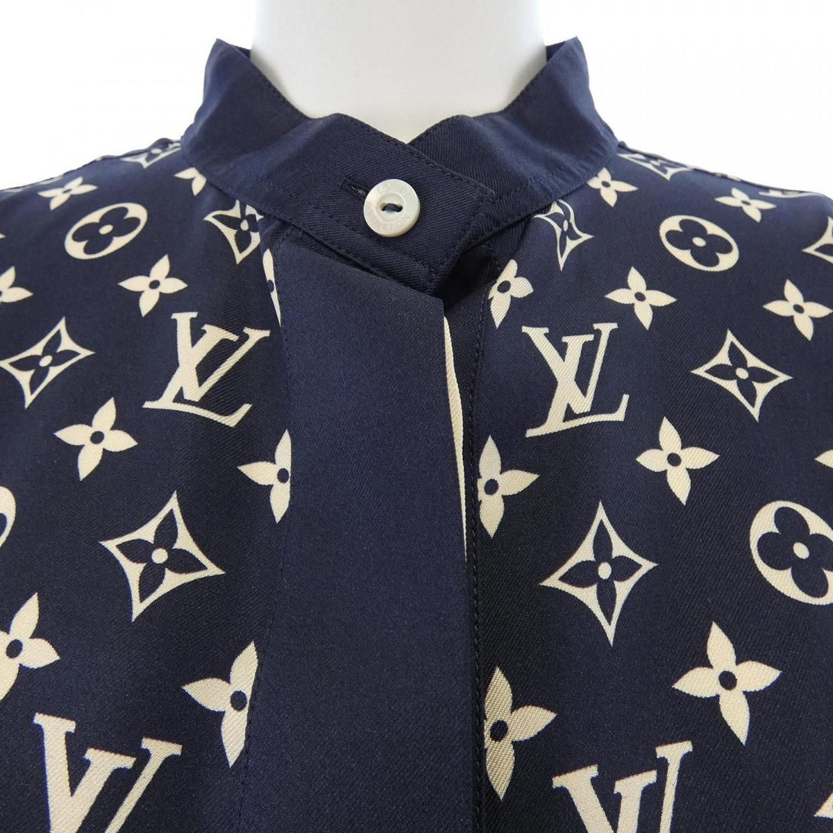 Louis Vuitton Striped Accent Monogram Shirt Dress — view 5