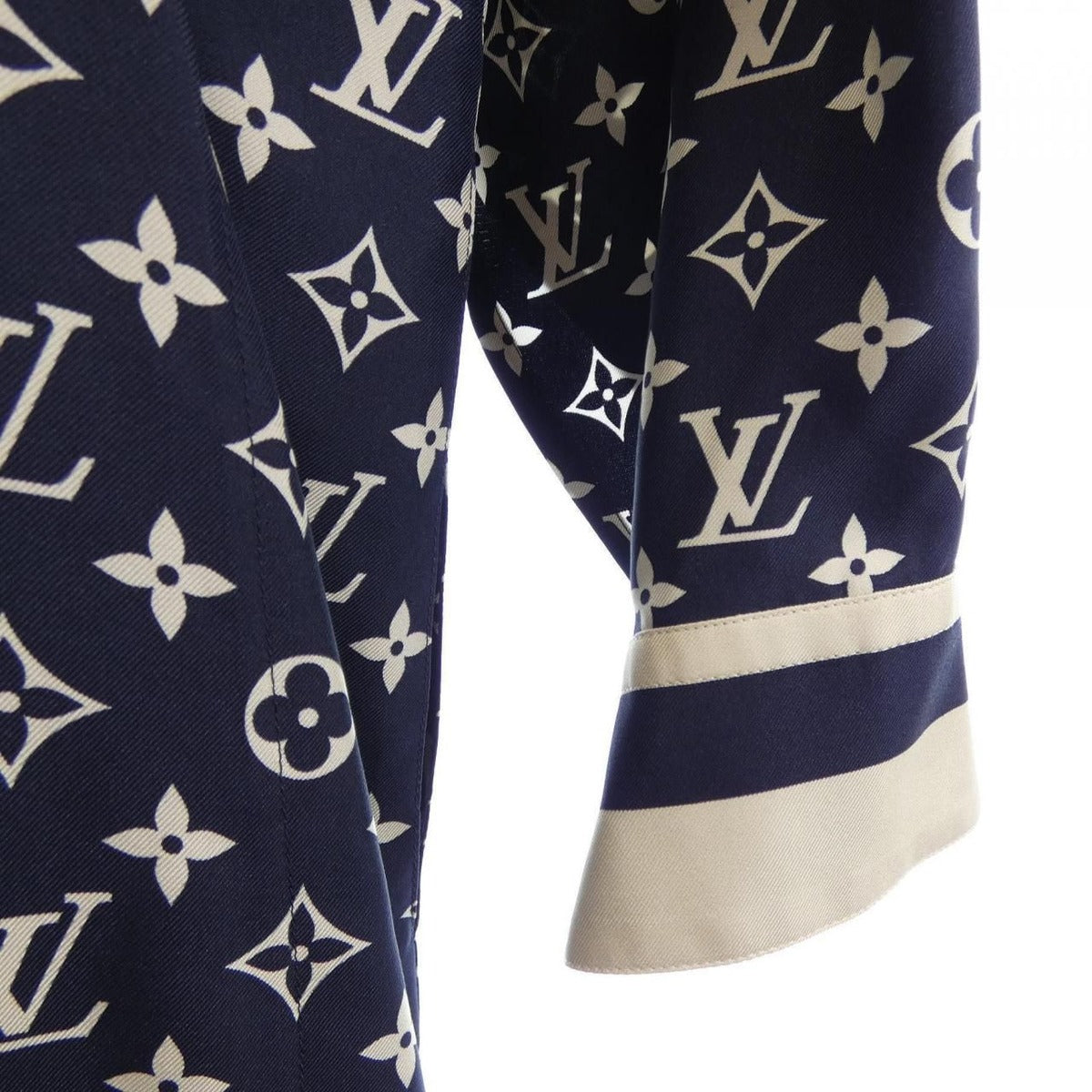 Louis Vuitton Striped Accent Monogram Shirt Dress — view 6