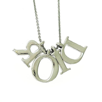 Christian Dior Metal Dior Logo Necklace Silver 434408 Necklace