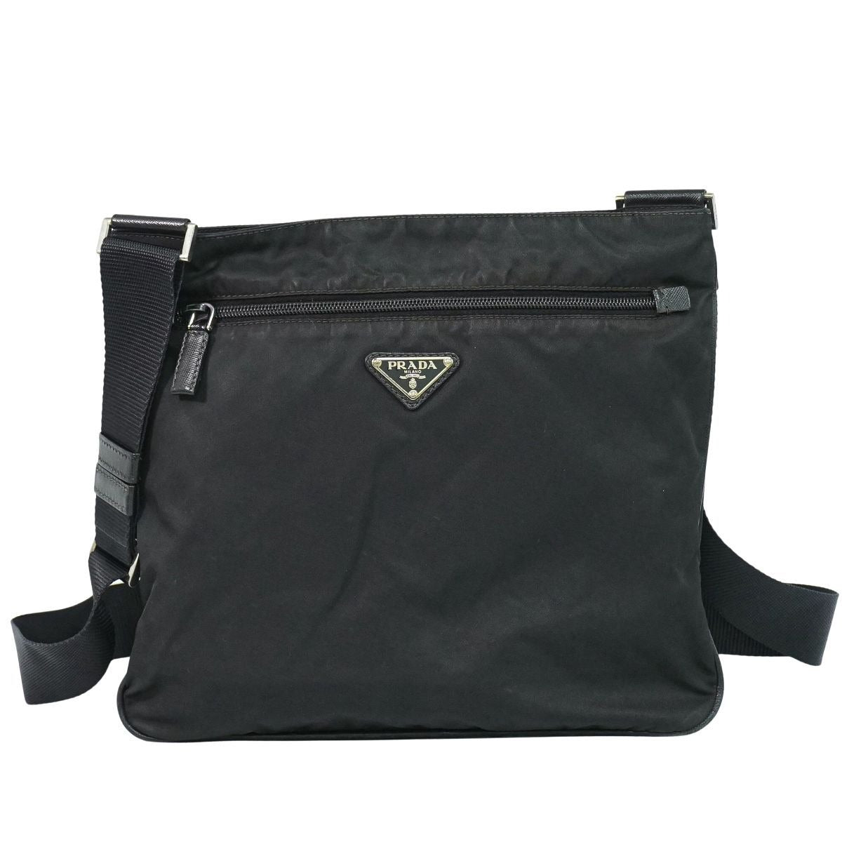 Prada Tessuto Shoulder Bag Pochette Nylon Black
