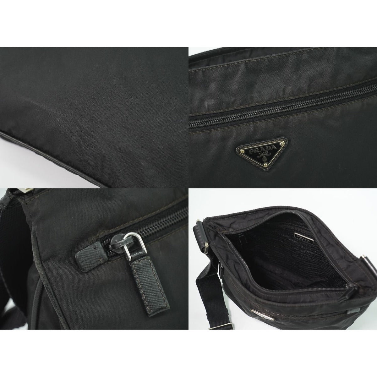 Prada Tessuto Shoulder Bag Pochette Nylon Black — view 8