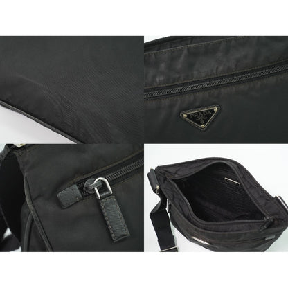 Prada Tessuto Shoulder Bag Pochette Nylon Black — view 8