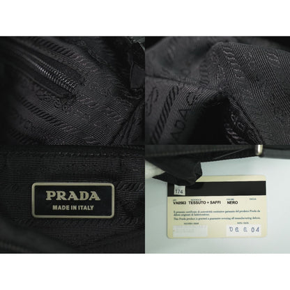 Prada Tessuto Shoulder Bag Pochette Nylon Black — view 9