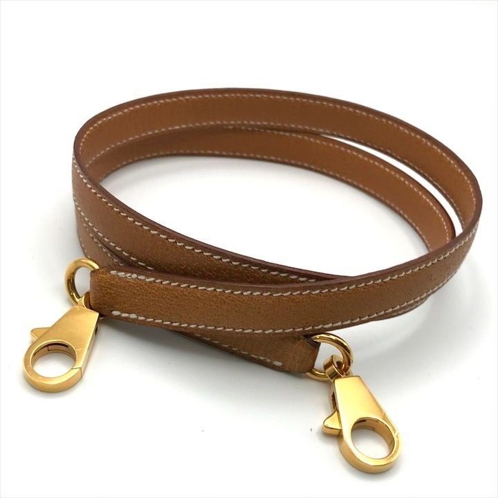 Hermes Leather Kelly Bag Shoulder Strap Brown