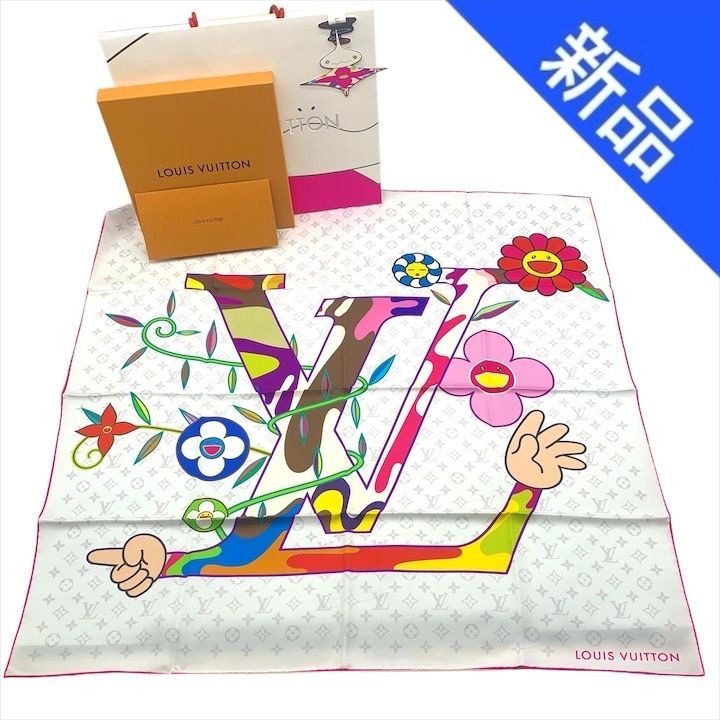 Louis Vuitton Takashi Murakami Collaboration Lvlogo Super Flat Blanc Carre 90