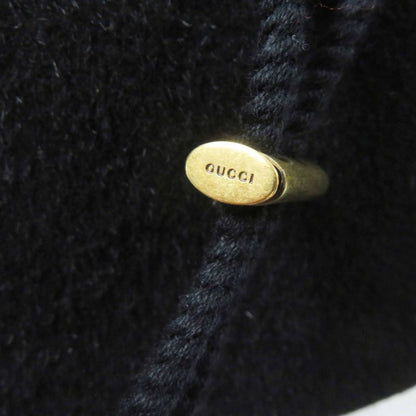 Gucci Rabbit Felt Wide Brim Hat Black Dark Navy XL 60 Genuine