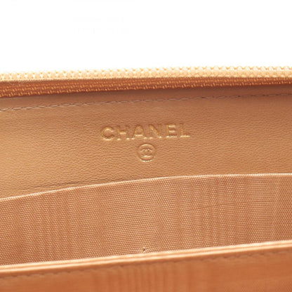 Chanel Round Wallet CC Logo Beige Calf Long — view 4