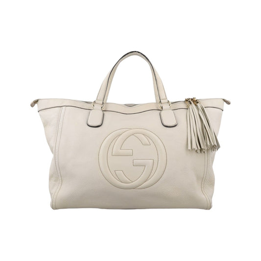 Gucci Soho White Leather Handbag