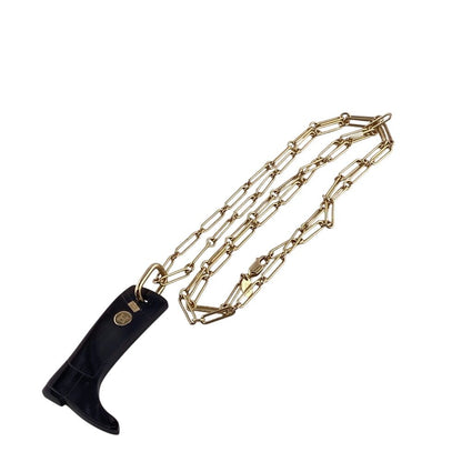 Hermeshermes Cavalier Necklace Brand Chain Jewelry Brown Ladies