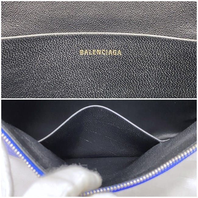 Balenciaga Clutch Bag Blue 579550 Excellent Condition Zipper Logo