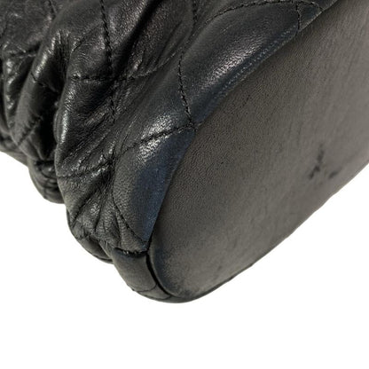 Chanel Matelasse Black Chain Shoulder Bag / Silver Hardware / Gathered Lambskin