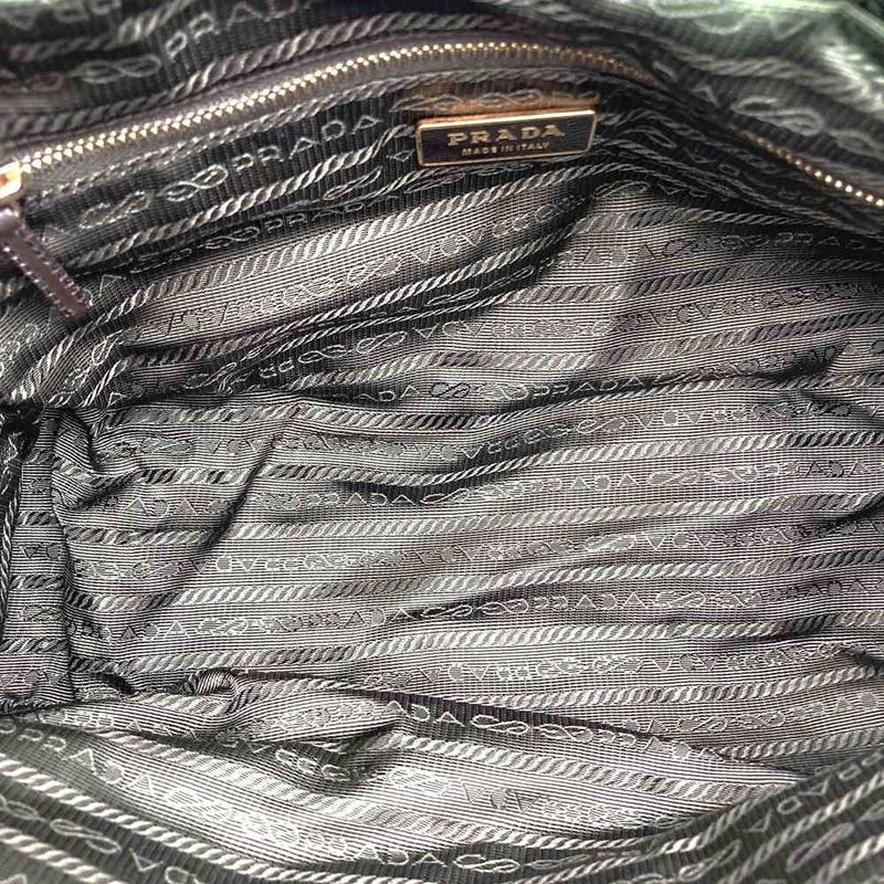 Prada Handbag Tote Bag Nylon Beige With Key Women Men Fashion