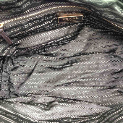 Prada Handbag Tote Bag Nylon Beige With Key Women Men Fashion