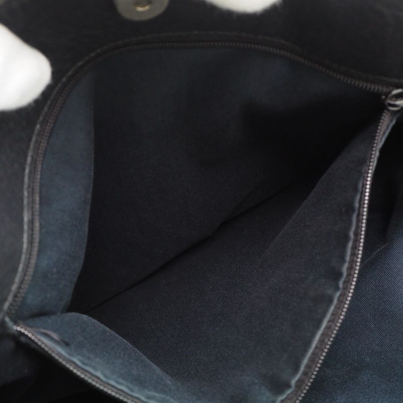 Gucci 101346 GG Canvas And Leather Black Unisex Tote Bag