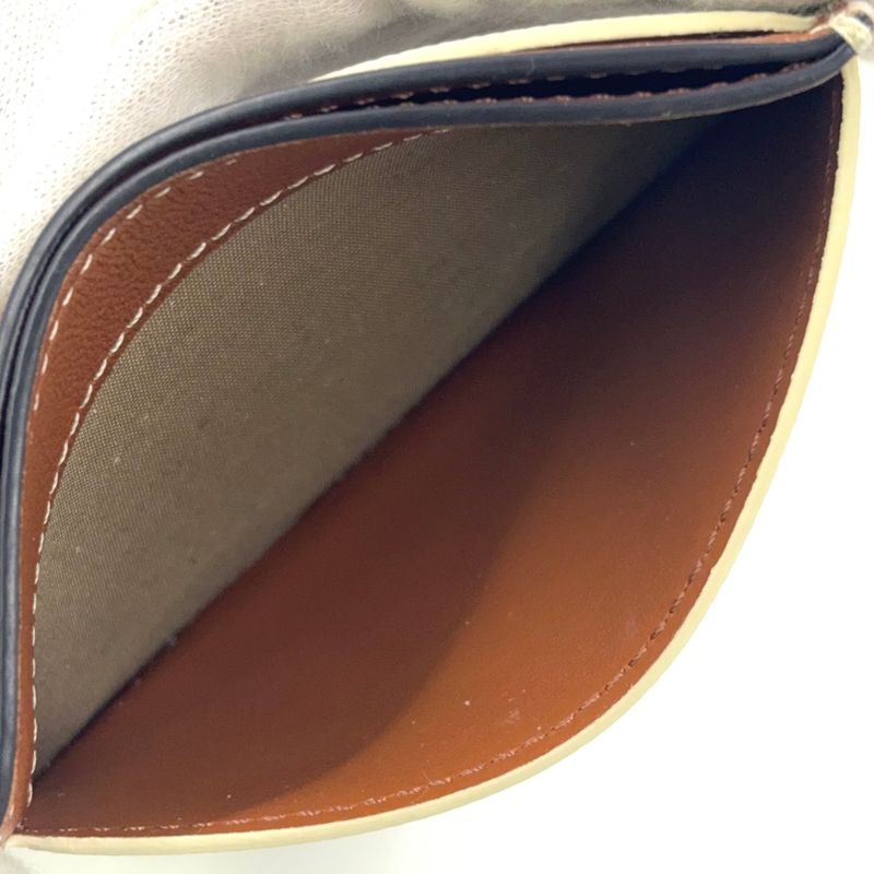 Celine Triomphe Logo Passcase Leather Brown Beige And White Card Case