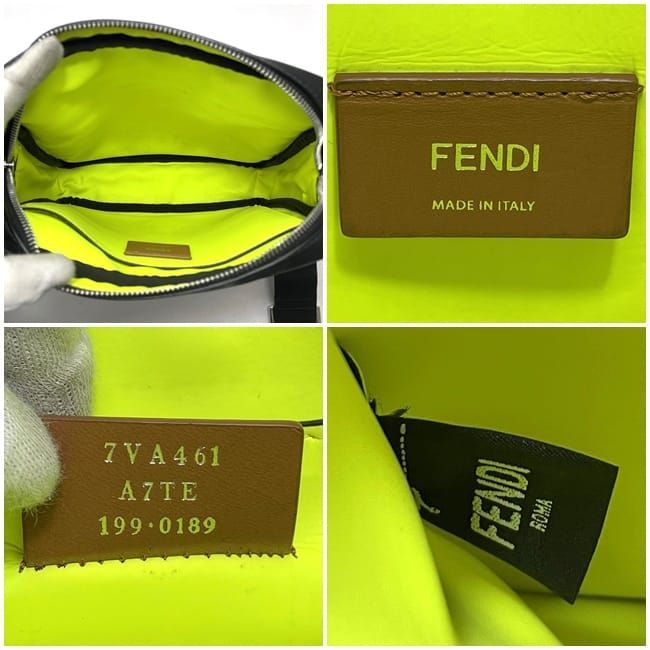 Fendi Shoulder Bag F22868 Black Neon Green