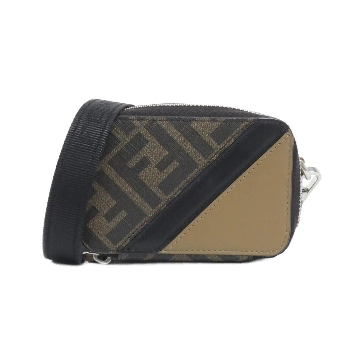 Fendi Shoulder Bag Canvas Silver