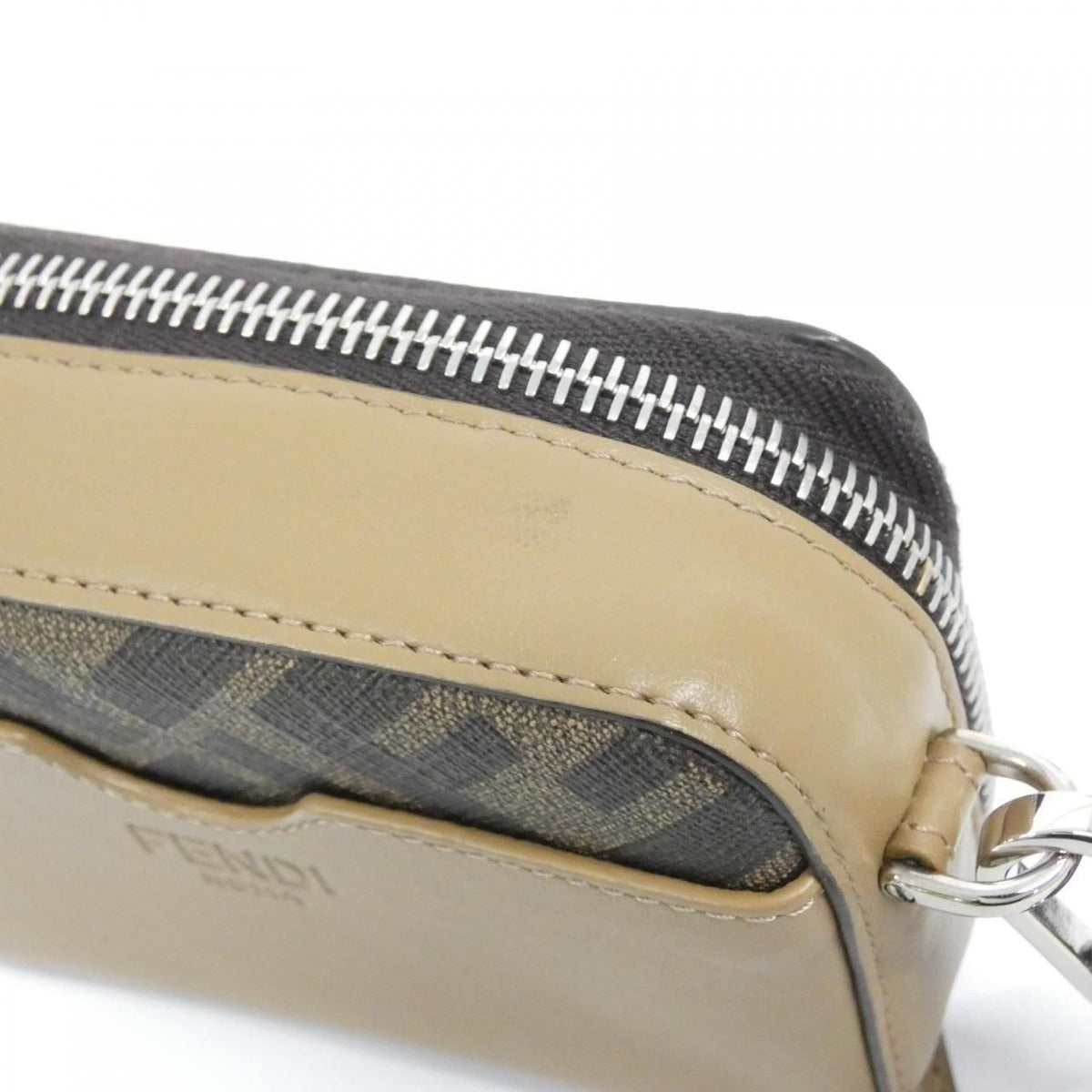 Fendi Shoulder Bag Canvas Silver — view 4