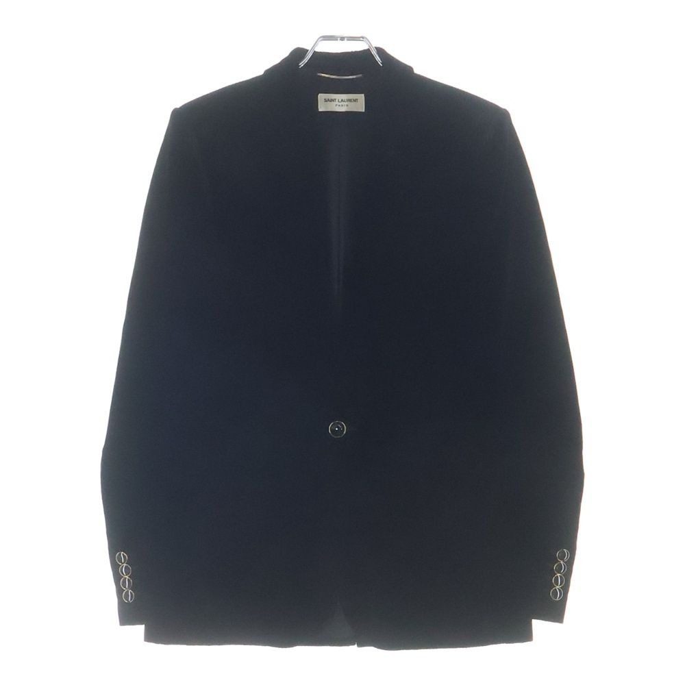 Saint Laurent Paris Italian Velvet Tiered Jacket Black