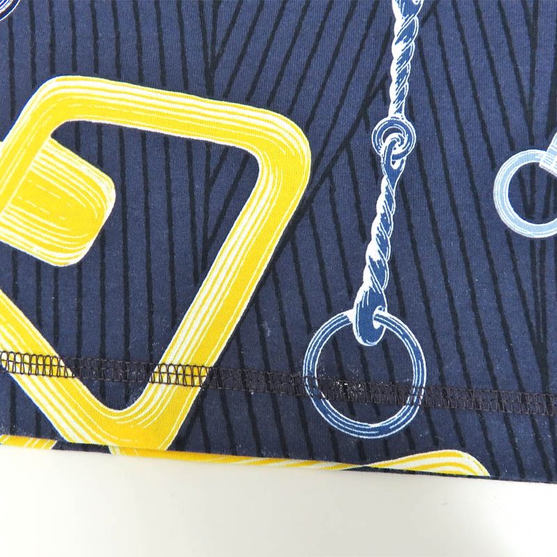 Hermes Boxy T-shirt Carre Idoscope Effect H4h4641dh 40 Navy Yellow