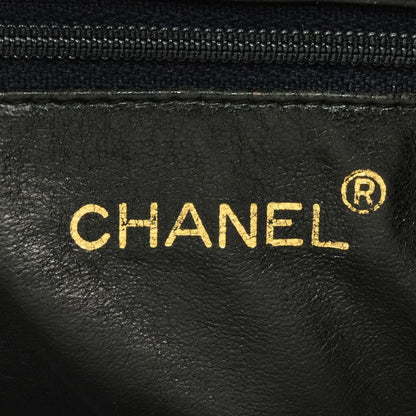 Chanel Shoulder Bag Caviar Skin Black Gold Hardware Vintage Women